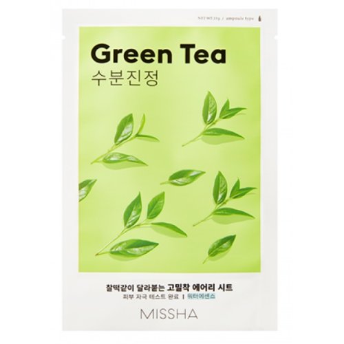 Missha- Mască tip servetel pentru fată cu extract de ceai verde, Airy Fit Sheet Green Tea Mask 