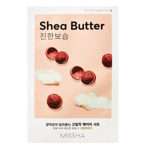 Missha- Mască de fată tip servetel cu extract din unt de shea, Airy Fit Sheet Mask (Shea Butter)