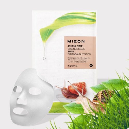 MIZON - Mască de fată tip servetel cu extract de melc, Joyful Time Essence Mask Snail